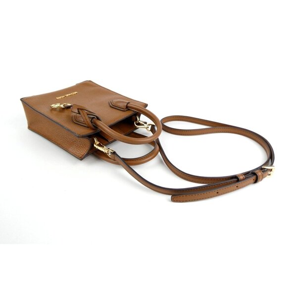 Michael Kors Mercer Luggage Extra Small Pebbled Leather Crossbody - Picture 4 of 12